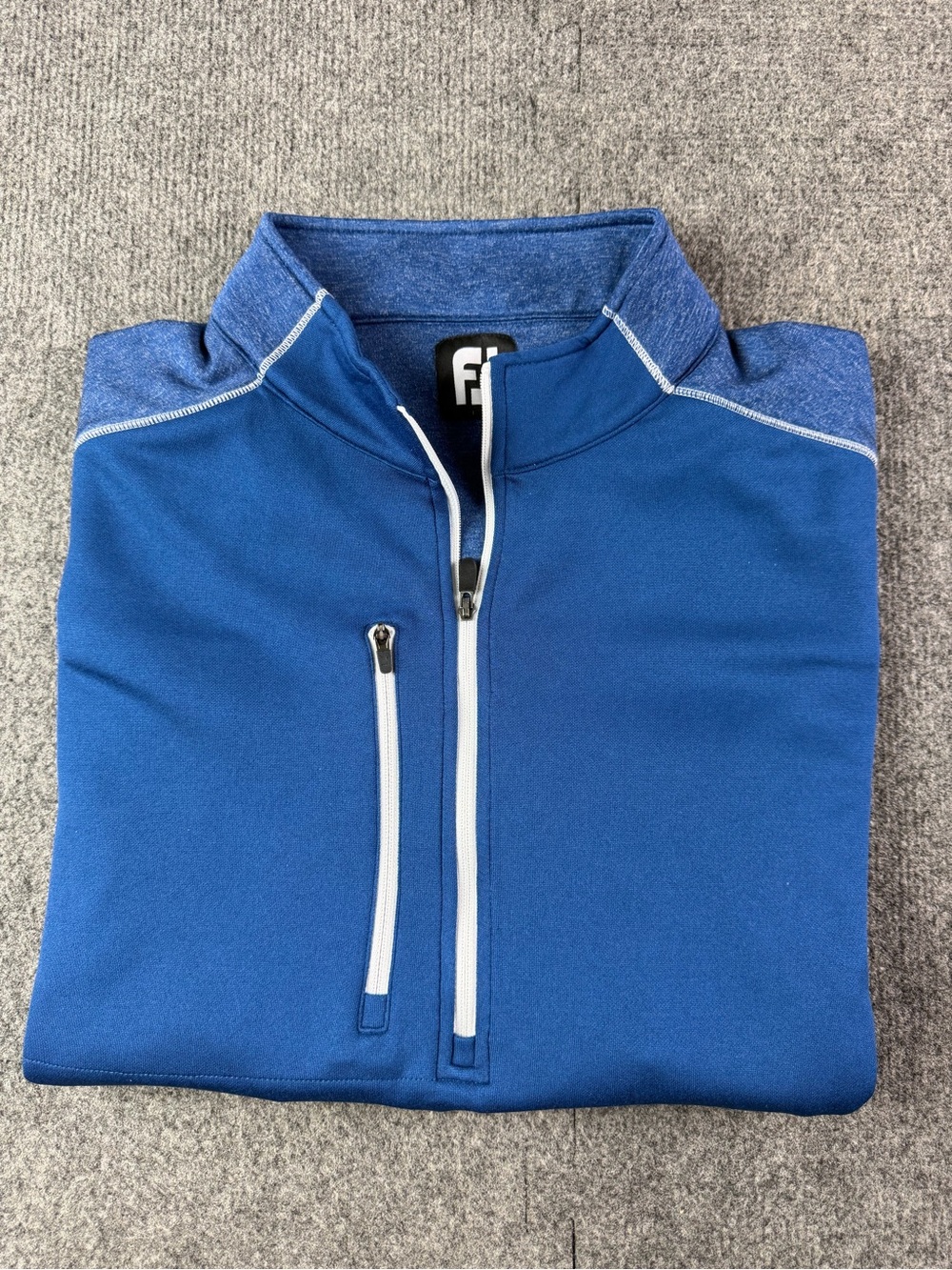 FJ FootJoy Mens 1/4 Zip Golf High Neck Vest Size XL Blue
